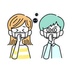 風邪をひいた男女