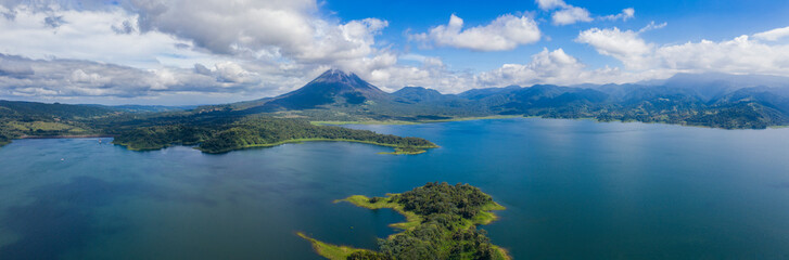 Naklejka na ściany i meble Panoramic view of beautiful Lake Arenal, Costa Rica.