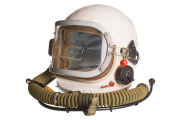 Russian army aviator white helmet on a white background © master_77