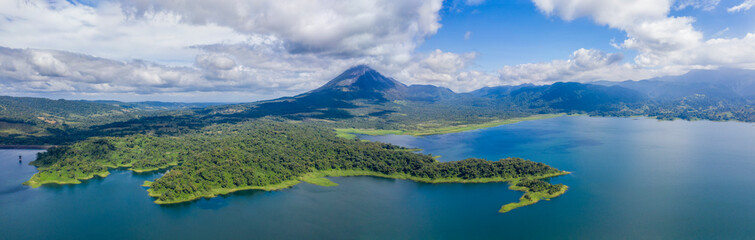 Naklejka na ściany i meble Panoramic view of beautiful Lake Arenal, Costa Rica.