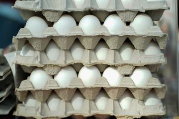 eggs in pile of  box