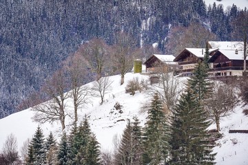 scenic mountain view of Grindelwald, switzerland in winter