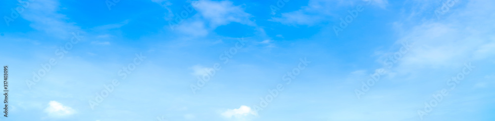 Wall mural blue sky with beautiful natural white clouds