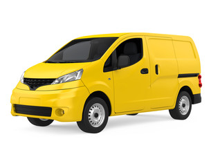 Yellow Delivery Van Isolated