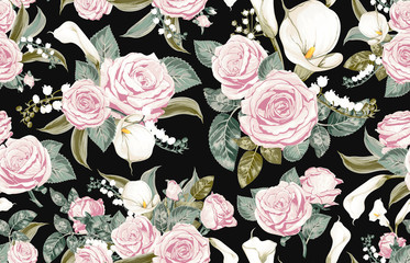 Seamless dainty floral pattern.