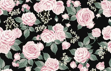 Behang Seamless dainty floral pattern. © Karmina
