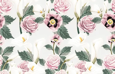 Rolgordijnen Seamless dainty floral pattern. © Karmina