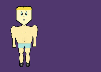  Fit muscle guy workout with weights and barbell