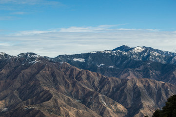 Fototapeta na wymiar Mountains seen from the Dalai hill in Mussoorie, India