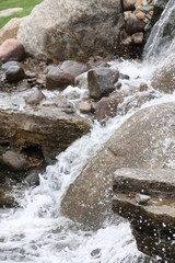 water flowing over rocks