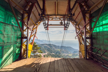 Car cable station at Gun Hill in Mussoorie, India