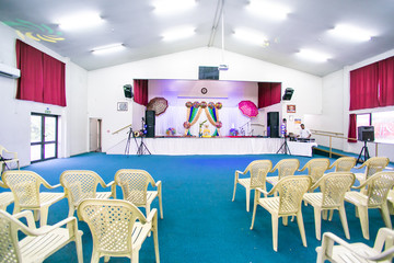 Indian pre wedding ceremony haldi interiors and decorations