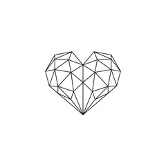 Polygonal Heart Vector illustration.