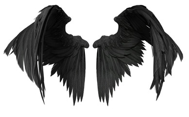 Fototapeta premium 3D renderowane skrzydła anioła Fantasy na białym tle - ilustracja 3D