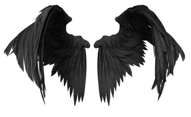Fotobehang 3D Rendered Fantasy Angel Wings on White Background - 3D Illustration © diversepixel
