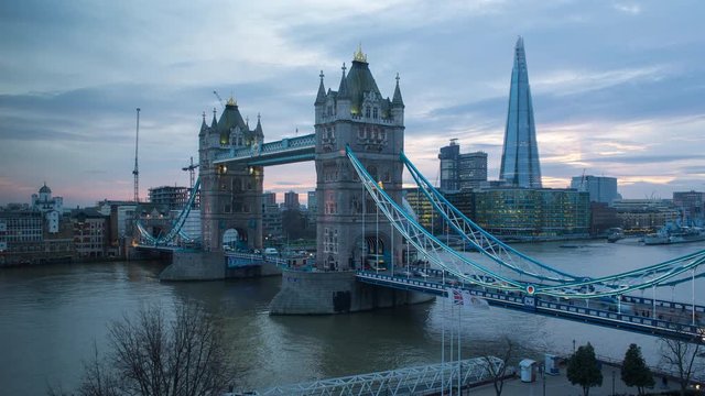 4K Time lapse of Tower Bridge, London, England, United Kingdom, Europe
