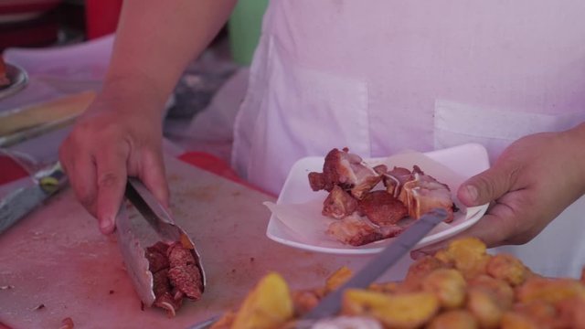 Typical food serving on a plate