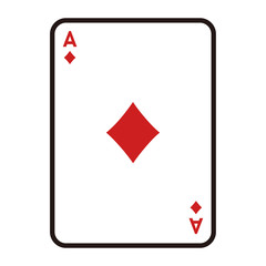 トランプのイラスト。ゲームに使うトランプのダイヤのエース。