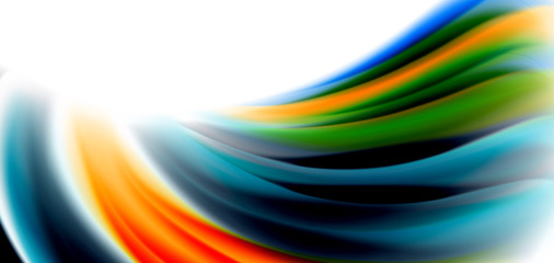 Silk smooth lines on white, liquid fluid color waves. Vector Illustrations For Wallpaper, Banner, Background, Card, Book, Illustration, landing page, cover, placard, poster, banner, flyer, design