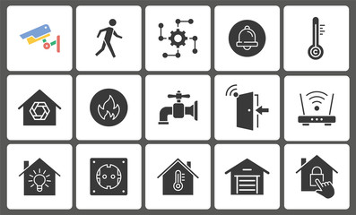 Smart home icon set. Illustrations isolated on white.