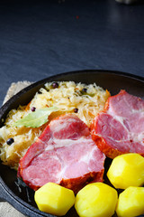 boiled sauerkraut and delicious saddle of pork