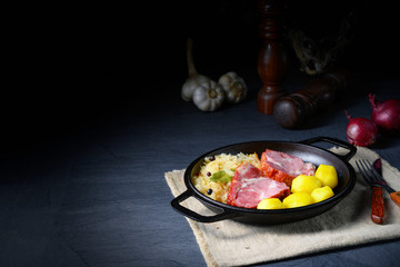 boiled sauerkraut and delicious saddle of pork