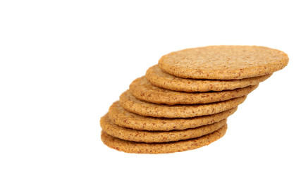 Round cookies with whole wheat. Healthy snack.
