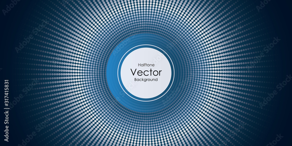 Poster abstract halftone dotted circle pattern. vector illustration.