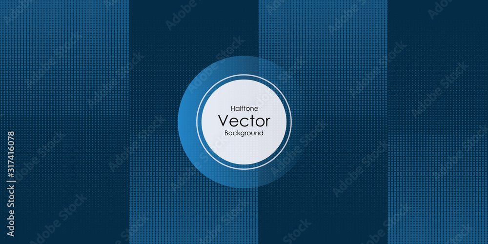 Poster blue background with dots. abstract background with halftone dots design. vector illustration.