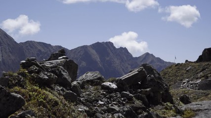 Himalaya hills beautiful view from a height. A paradise for nature lovers. At Garhwal Himalayan Range, Uttarakhand, India.