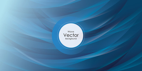 Abstract Bright blue curve Banner. Bright elements on dark blue background