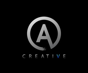 Letter A Digital Network , Technology and digital abstract line network circuit vector logo. .