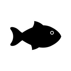 Fish icon, logo isolated on white background