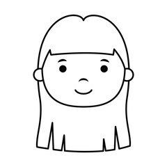 Obraz na płótnie Canvas cute little girl head character