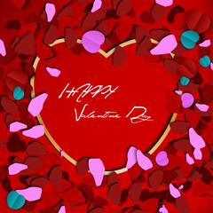 Happy valentine day with leaf texture template background