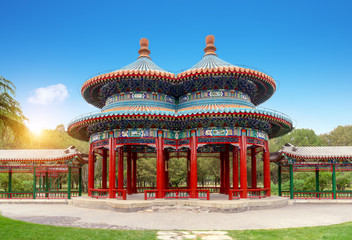 Shuanghuan Pavilion in Tiantan Park