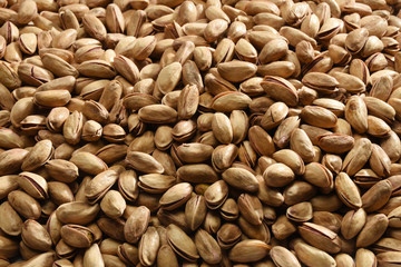 Full frame heap of fresh organic, pistachios