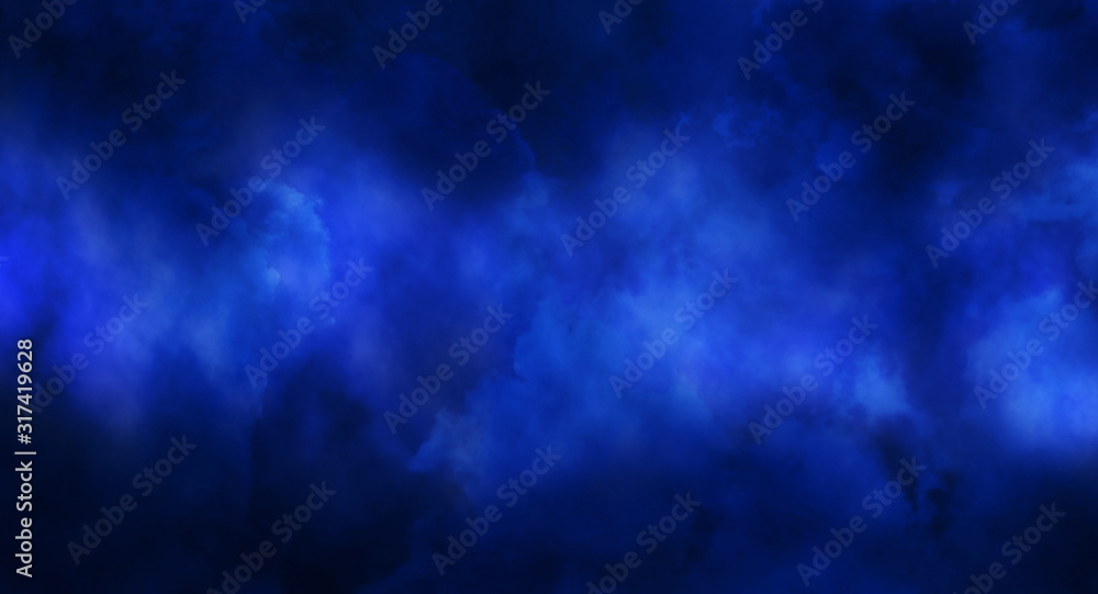 Wall mural illustration of cosmos space background with starry sky, star massive in deep cosmos in blue and bla