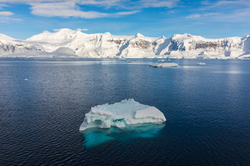 Iceberg floating in the cold water of Antarctica