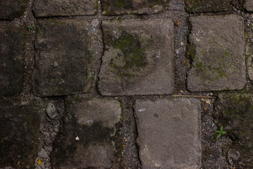 concept and texture of the background - the walls of the house with rough bricks