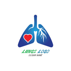 Lungs Organ Logo medical health design template vector