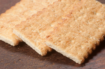 French crackers on a wooden board