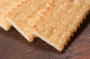 French crackers on a wooden board