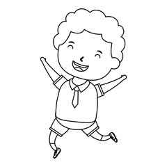cute little student boy character