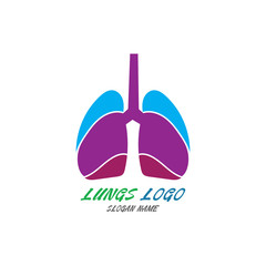 Lungs Organ Logo medical health design template vector