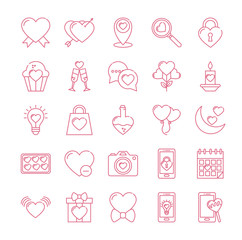 Isolated love icon set vector design