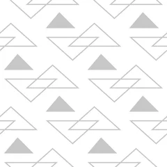 Behang Geometrische naadloze patroon. Grijze en witte achtergrond © Liudmyla