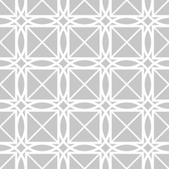 Geometric print. White pattern on gray seamless background
