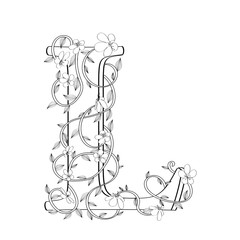 Letter L floral sketch