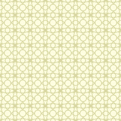 Olive green seamless background. Geometric pattern with arabic ornament